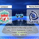 Prediksi Liverpool vs Racing Genk 6 November 2019