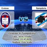 Prediksi Skor Crotone Vs Sampdoria 22 April 2021